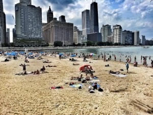 Ohio Street Beach in Chicago - road trip through USA and Canada